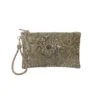 Clutch dorado floral con lentejuelas