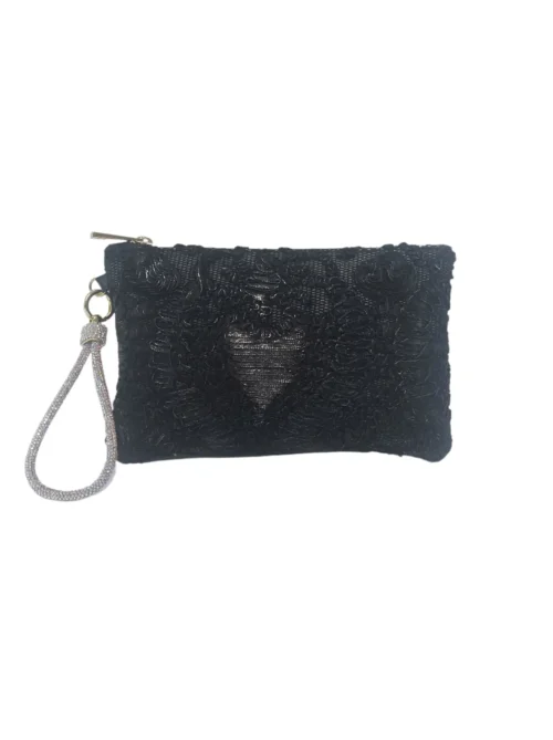 Clutch fiesta negro floral Ofelia