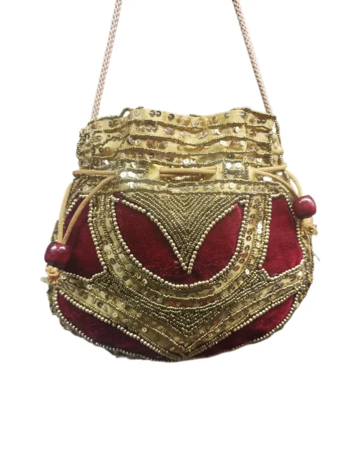 Bolso bombonera rojo con lentejuelas