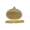 Clutch Pedreria Dorado con cadena