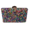 Clutch de fiesta con pedreria multicolor