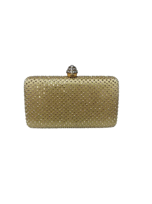 Clutch de fiesta dorado rectangular