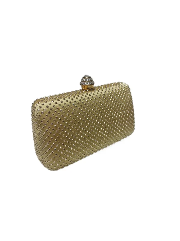Clutch pedrería dorado