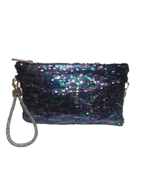 Clutch de fiesta multicolor con lentejuelas Sofia Zhar Leanne