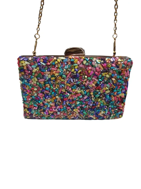 Clutch de pedrería multicolor