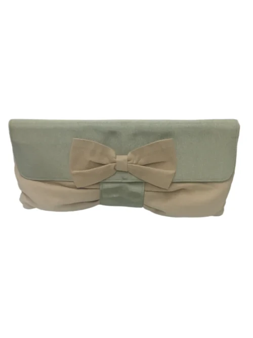 Clutch lazo en verde y beige