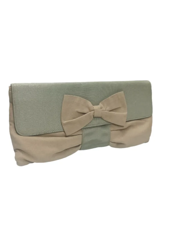Clutch lazo en verde y beige