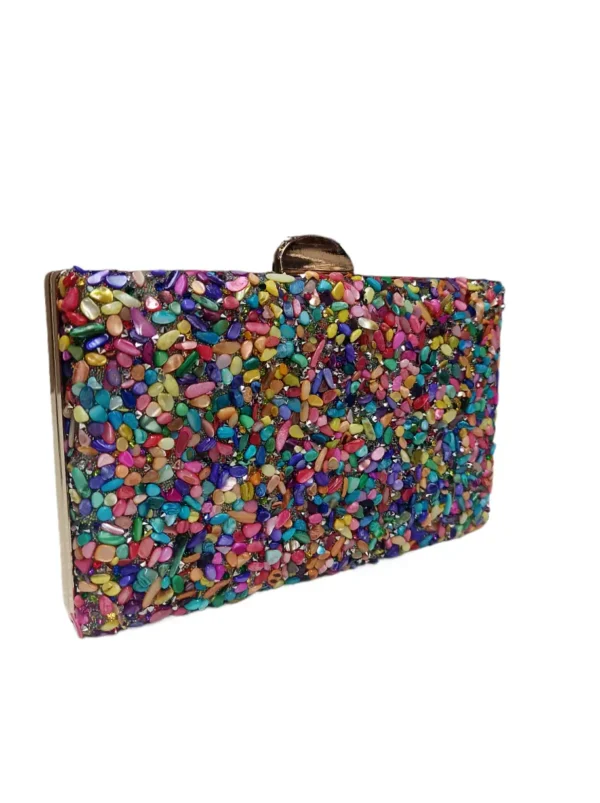 Clutch pedrería multicolor