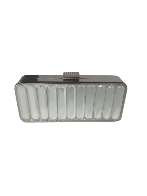 Clutch plata metalizado con cristales