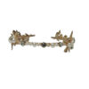 Diadema dorada floral con perlas para boda