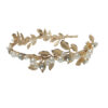 Diadema Dorada Floral Con Perlas